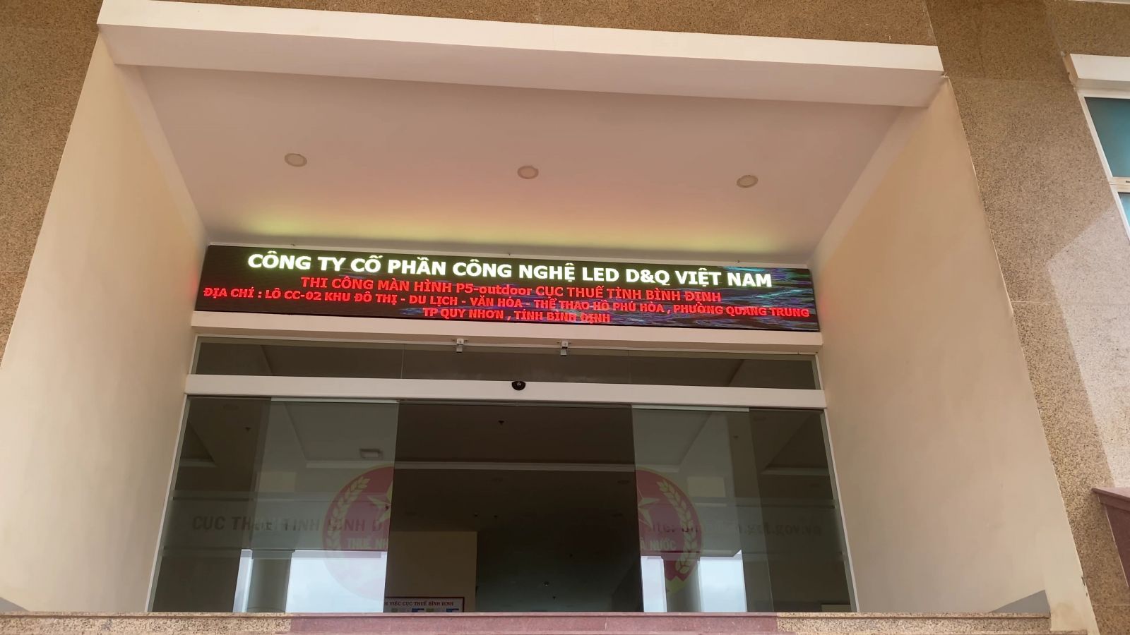 Lắp màn hình LED P5 Ngoài Trời tại Cục thuế tỉnh Bình Định.