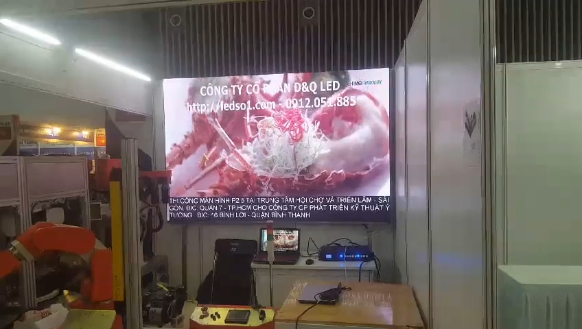 VietNam thi công màn hình led P2.5 trong nhà | Trung tâm hội chợ triển lãm Sài Gòn TP. HCM