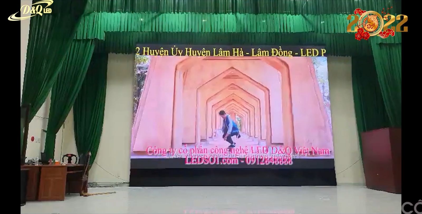 D&Q VietNam Thi Công màn hình led P2 Cho Huyện Ủy Lâm Hà - Lâm Đồng