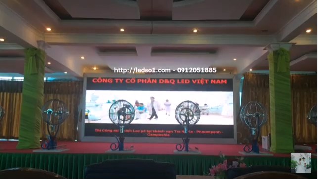 Thi công màn hình led full color P3 trong nhà tại Hotel Tra Ny Ka - Phnom Penh Campuchia