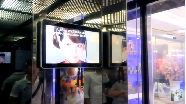 Lắp đăt màn hình Lcd 22inch quảng cáo trong thang máy tòa nhà Anh Đào - Sứ Tiên - Rạch Giá, Kiên Giang