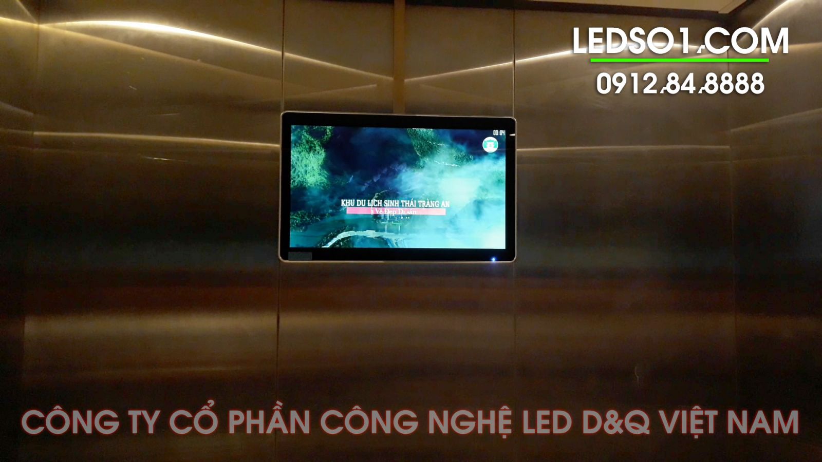 màn hình trong thang máy | SamSung CYL-TG220B1-US 22inch quảng cáo | Chùa bái đính Tháp 13 tầng 