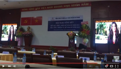Thi công màn hình led hội nghị - hội thảo tại tổng công ty điện lực TP. Hồ Chí Minh