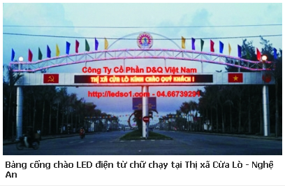 Bảng cổng chào LED điện tử chữ chạy tại Thị xã Cửa Lò - Nghệ An hiện đại