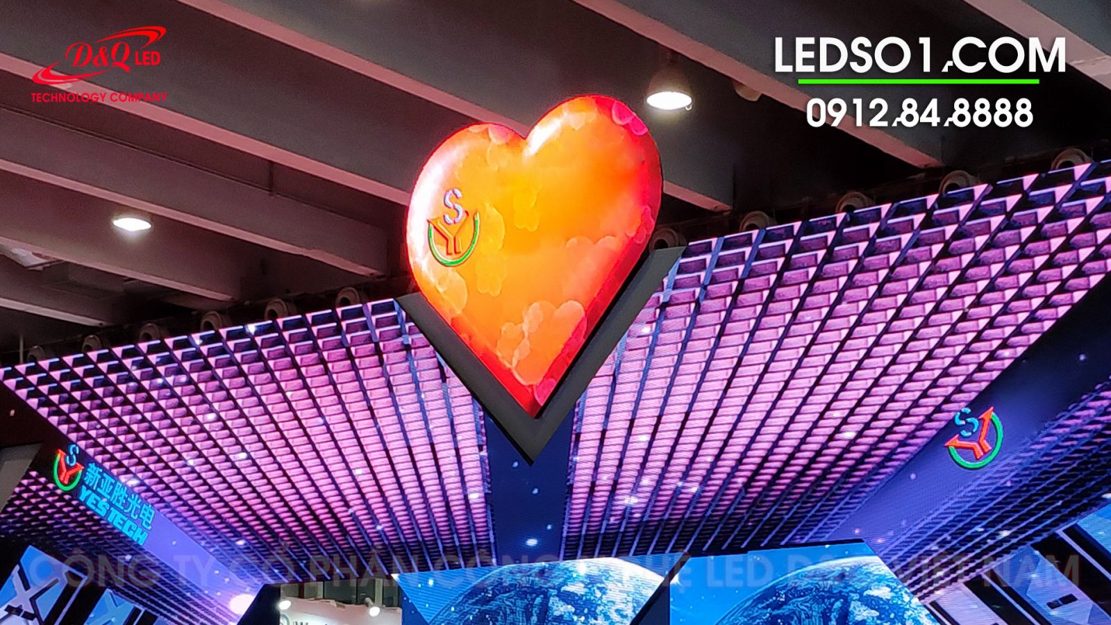 LED D&Q Cung cấp Màn hình led trang trí hình trái tim, chữ số, chữ cái... toàn quốc