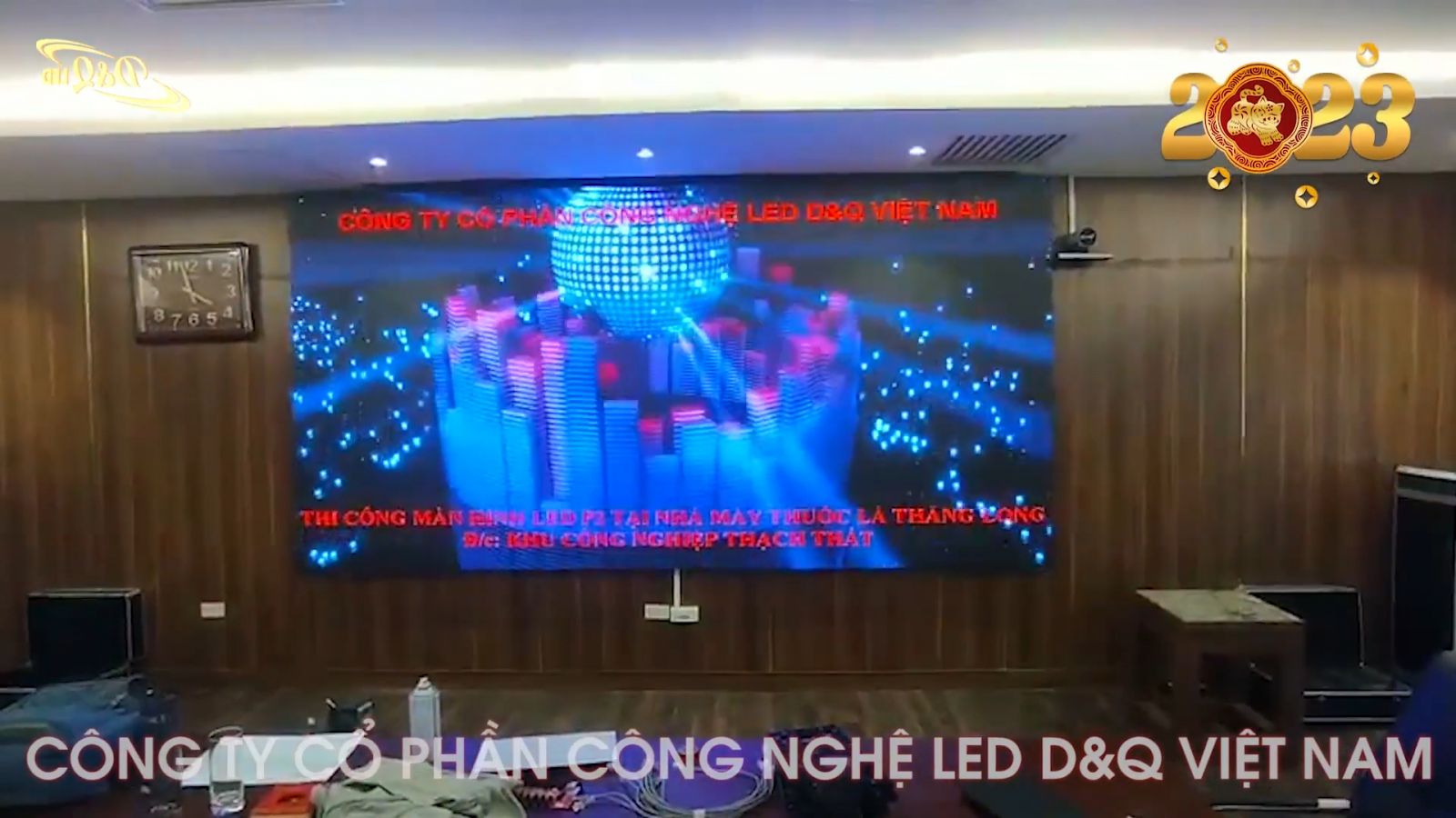 NHÀ MÁY THUỐC LÁ THĂNG LONG - KCN Thạch Thất | Lắp màn hình LED P2 trong hội trường | D&Q LED