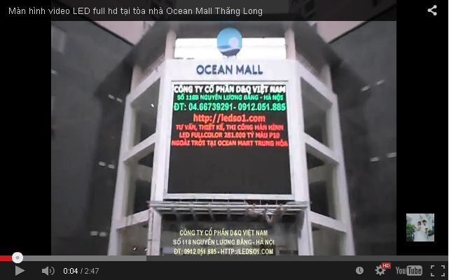 Thi công màn hình LED 8K ngoài trời tại tòa nhà Ocean Thăng Long - Hà Nội