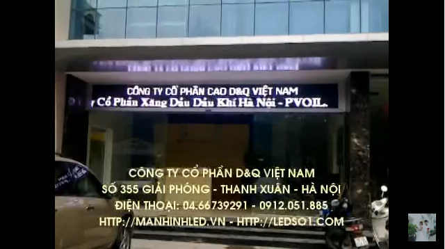 Thi công màn hình led p20 ngoài trời tại Công ty cổ phần Xăng Dầu Dầu Khí Hà Nội - PVOIL