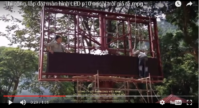 Cung cấp, lắp đặt màn hình tivi led p10 ngoài trời tại Vườn hoa Thị Trấn Thuận Chuân, Sơn La