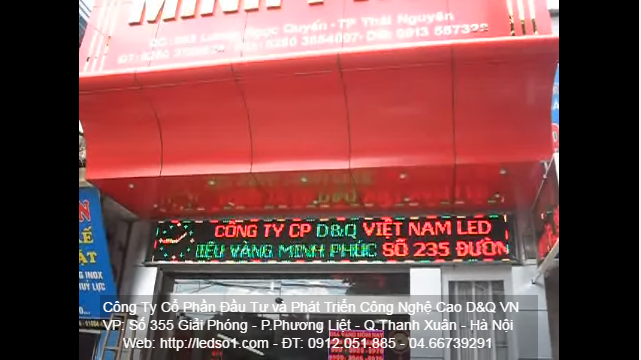 Thi công bảng điện tử tại tiệm vàng Minh Phúc 253 Lương Ngọc Quyến, TP.Thái Nguyên