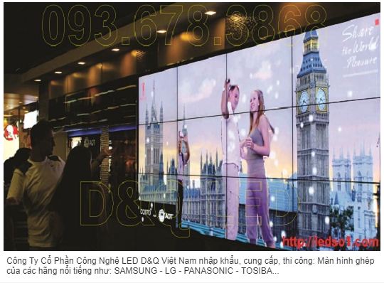 Thi công màn hình LED ghép LG 47inch - Video Wall HDMI 4.9mm