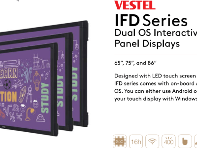 Màn hình quảng cáo cảm ứng Châu Âu 65 inch Dual OS Interactive Flat Panel Displays - LED D&Q